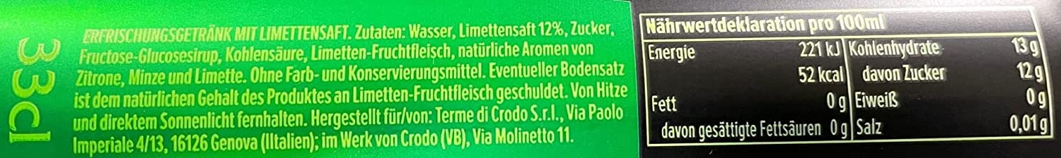 72 latas de limonsoda Oransoda Mojitosoda 330 ml Campari Group italiano bebe + Polpa Gourmet italiano 400 g