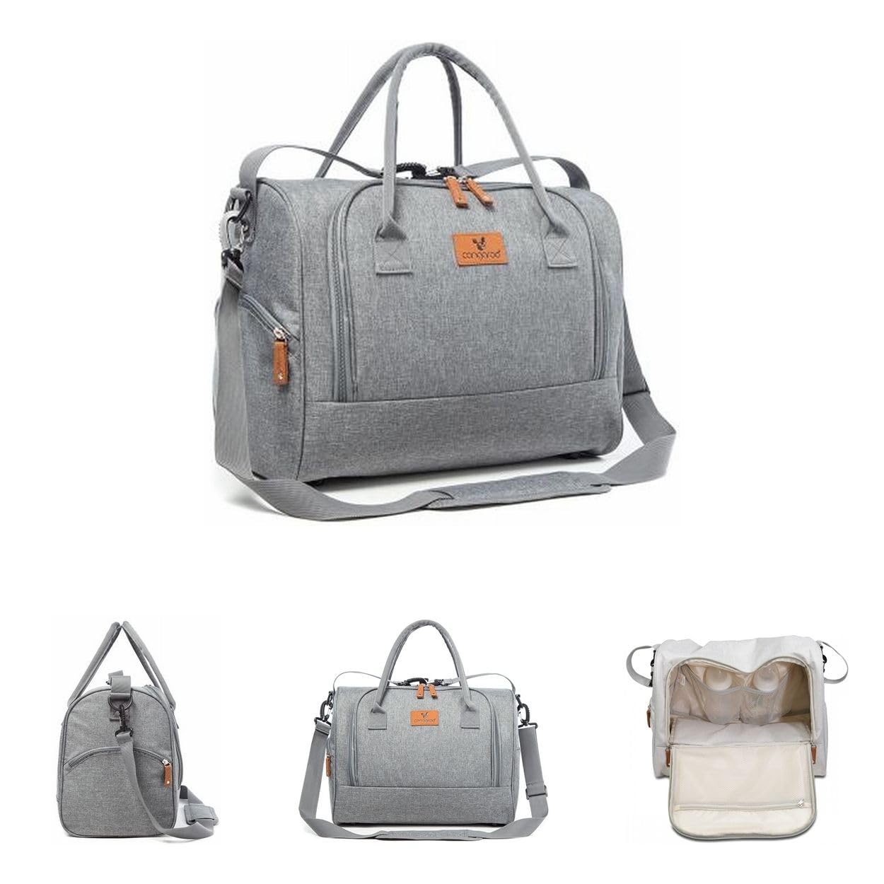 Cangaroo Wickeltasche Jossie Wickelunterlage, Reißverschluss, Gurt verstellbar grau