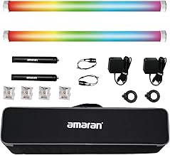 Aputure Amaran PT2c 2 Light Kit,Pixel Tube Light,8 RGBWW Pixels Tube LED,16W Power (60cm/23.6Inch) Amaran T2C