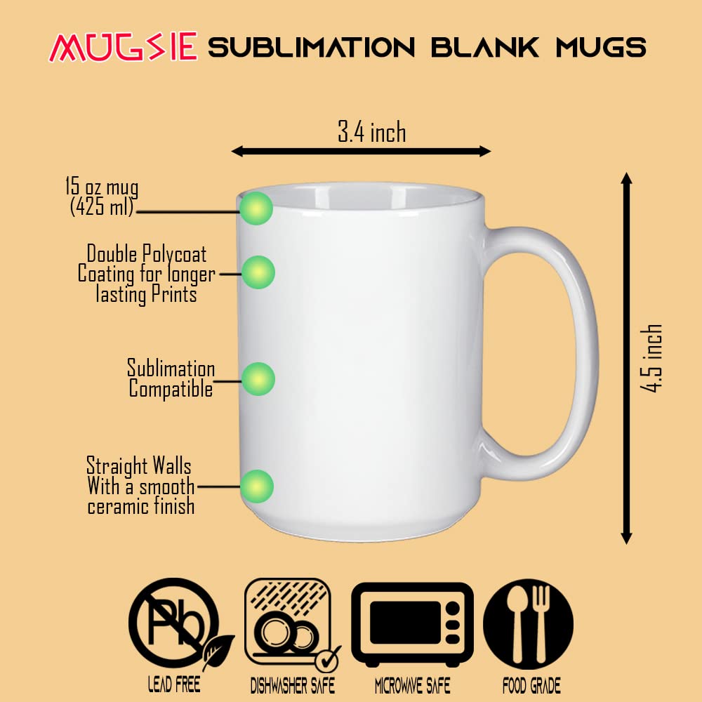 TWISTED ENVY 15oz Sublimation Mugs With Gift Mug Box. Mugs - Cardboard Box with Foam Supports Case of 12