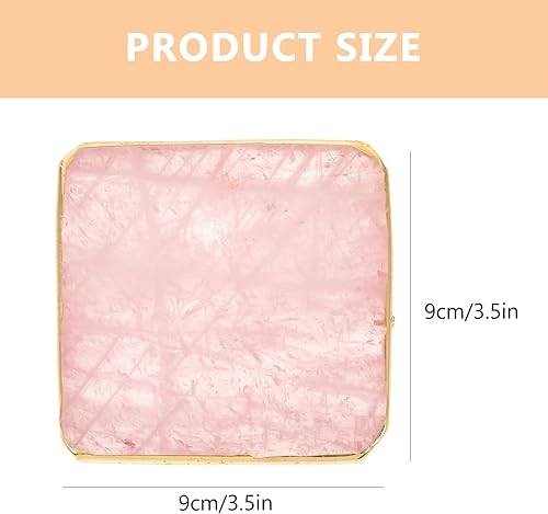 Miniatura 6 de Kichvoe Posavasos de ágata para bebidas, posavasos de cristal con borde dorado, posavasos de piedra natural con piedras preciosas para mesa de café,