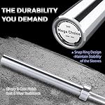 7FT Olympic Barbell, 1500lbs Capacity Weight Bar For Weightlifting and Powerlifting 45lb, Weight Bar Fit 2” Standard Weights - Image 4