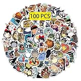 Pounchi Spirited Anime Stickers (100 Pcs) Anime Movie Stickers Merchandise Gifts for Party Supplies Decorations Laptop Water Bottle Vinyl Stickers for Teens