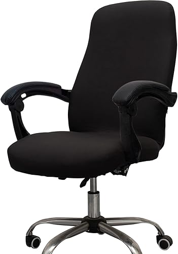 Miniatura 7 de Melaluxe Funda para silla de oficina - Funda elástica universal para silla de escritorio, fundas para silla de computadora (tamaño: M) - Gris oscuro