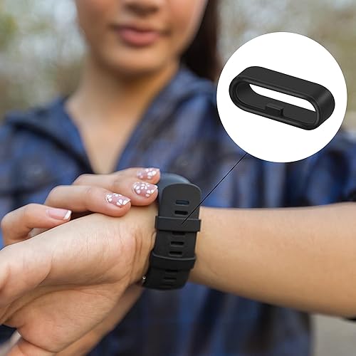 Miniatura 6 de Correa de reloj, anillos de silicona para reloj, 10 correas de repuesto negras para reloj, piezas de anillos de sujeción de sujeción de correa de