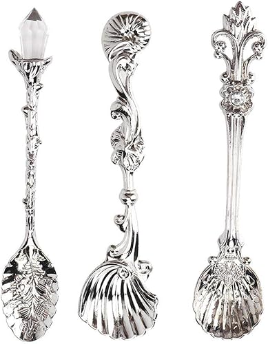 Cuchara de café vintage Cuchara de postre Cuchara Cuchara de cocina Vajilla de helado cucharaditas Set para café, azúcar, postre pastel