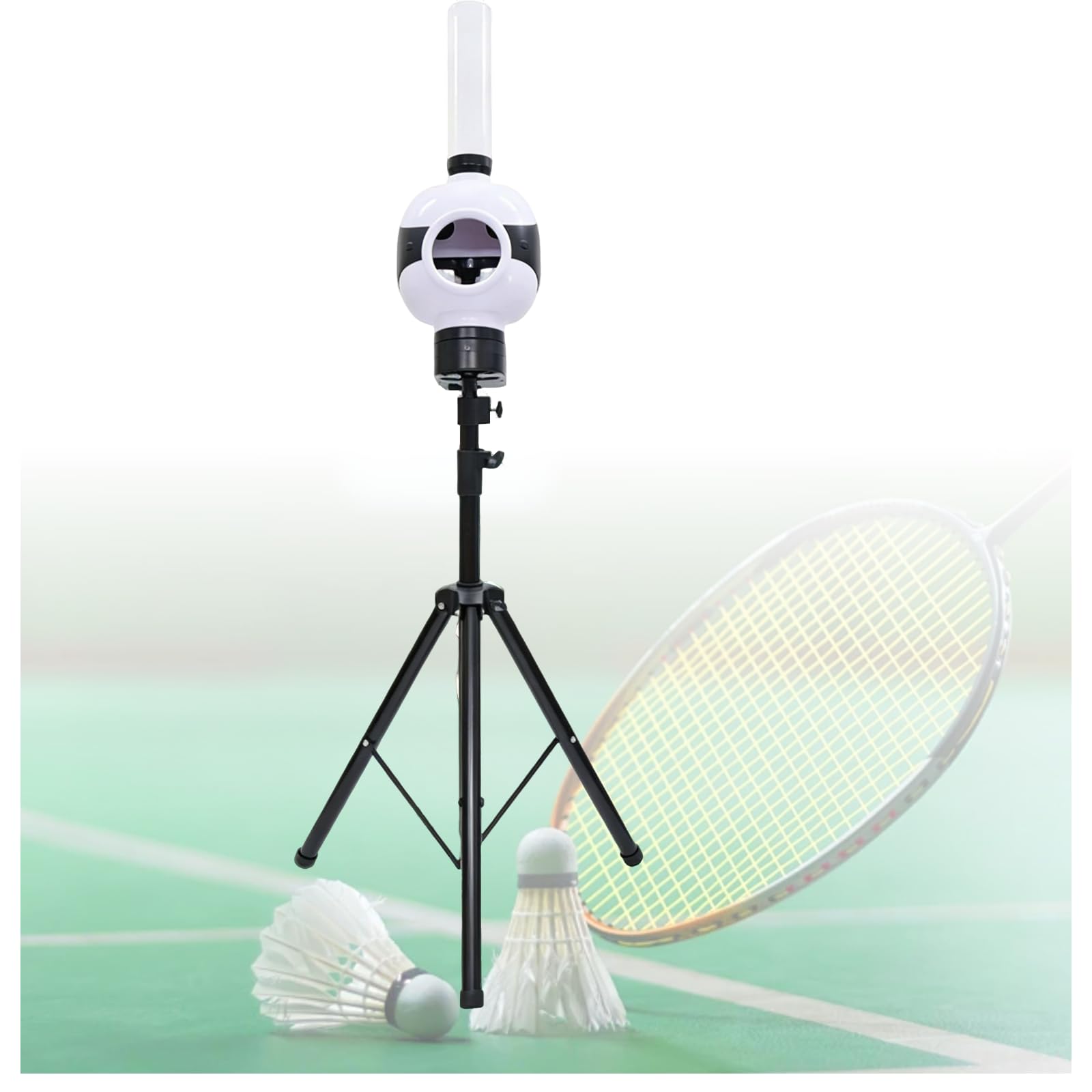 ZHENYUWANG Automatic badminton shuttlecock serving machine, for practice and training, indoor badminton shuttlecock throwing tool, remote control operated