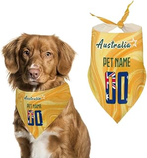 Australia Custom Dog Bandana Customized 2024 Soccer Printed Pet Scarf Sport Game Color One Size Dog Pet Cat Birthday