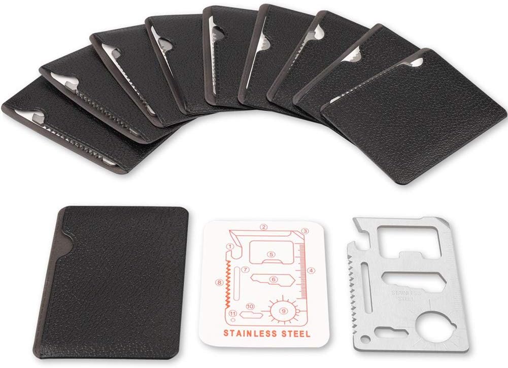 11 in 1 stainless steel card pocket survival tool(10 pack)