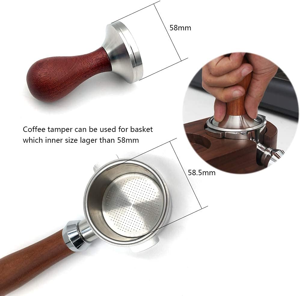 Boicafe Coffee Tamper 58mm, Espresso Hand Tamper 58mm,304 Stainless Steel Espresso Coffee Tamper 58mm with Mat: Home & Kitchen
