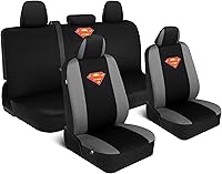 Vista 9 de BDK Warner Bros DC Comics Batman - Fundas de asiento delantero y almohadillas para cinturón de seguridad, ajuste universal para camiones, SUV