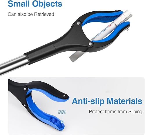 Vista 29 de Paquete de 2 agarradores extra largos, recogedor de basura plegable de 32 pulgadas con punta magnética fuerte, agarre de basura de cabeza giratoria