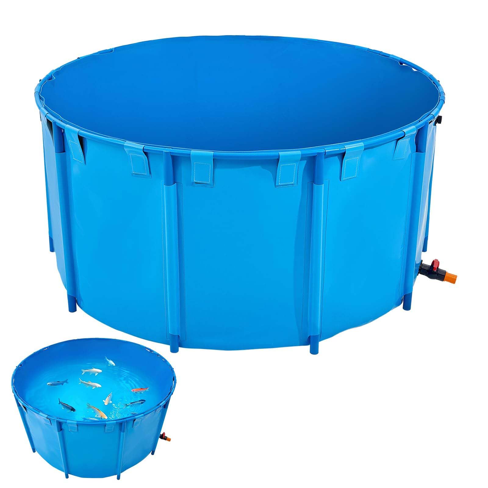 Piscina Fuori Terra/Telaio Acciaio, Laghetto Pieghevole per Pesci, in Tela Ispessita, con Staffa, per Giardino Acquatico all'aperto, Cultura Koi, Grande Acquario in plastica,001,2 * 0.4m