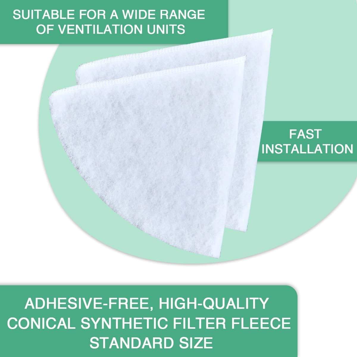 Filtres Coniques DN 125, 20 Tapis Filtrant Pour Systèmes De Ventilation Longueur 180 Mm Filtre Conique, Universel Filtre D'évacuation G4 Pour Tous Les Types De Systèmes De Ventilation