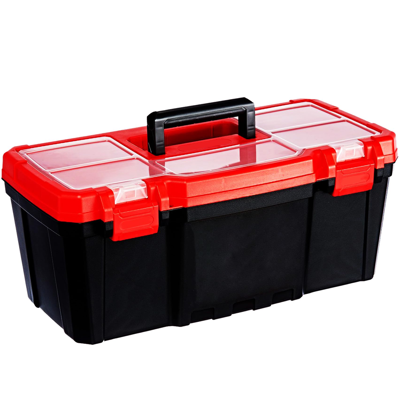 19 Inch Heavy Duty Tough Tool Box | 483mm | Removable Carry Tray | Double Clip Closure | Carry Handle | DIY | Multi Purpose | Caddy | WORKSHOP Storage Garage TOOLBOX UK FREE P&P