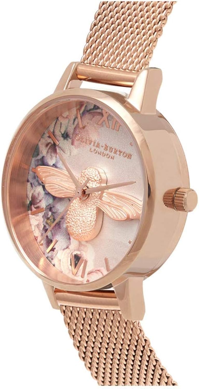 Orologio Analogico al Quarzo da Donna con Cinturino in Acciaio Inossidabile Color Oro Rosa - Ob16Pp40