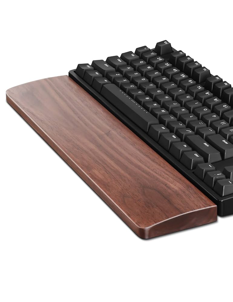 【美品】Leather & Wood Keyboard Wrist Rest Amazon.com : Keyboard Wrist Rest with Storage Space Storing