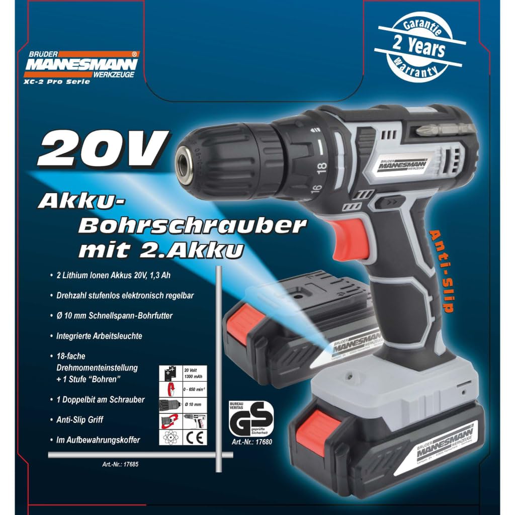 (6) Destornillador recargable 20 V, 2 baterías