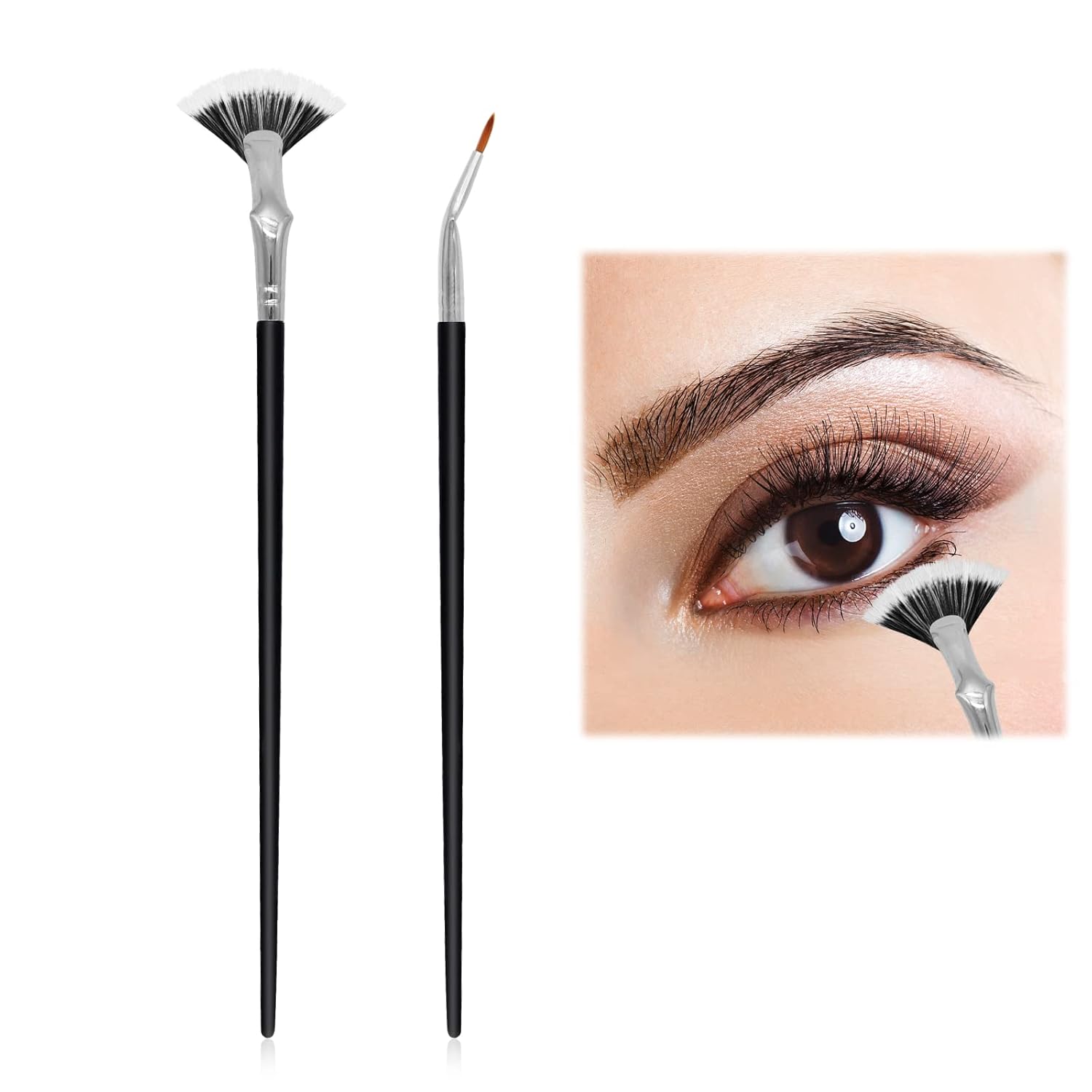 2Pcs Mascara Fan Brush, Mascara Fan Brush for Lashes
