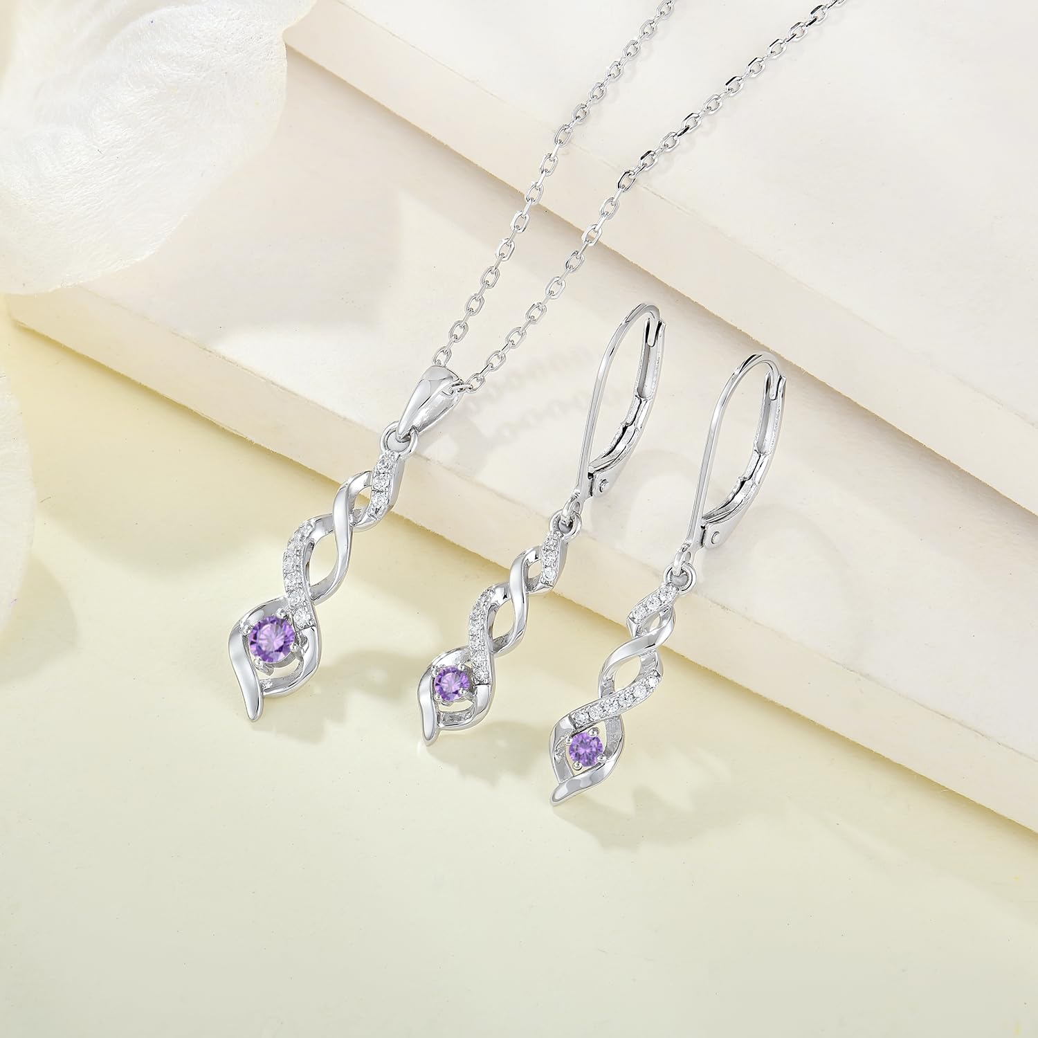 JO WISDOM Damen Halskette Sterling Silber 925,Kette Anhänger Unendlichkeit Infinity mit 3A Zirkonia,Schmuck für Frauen