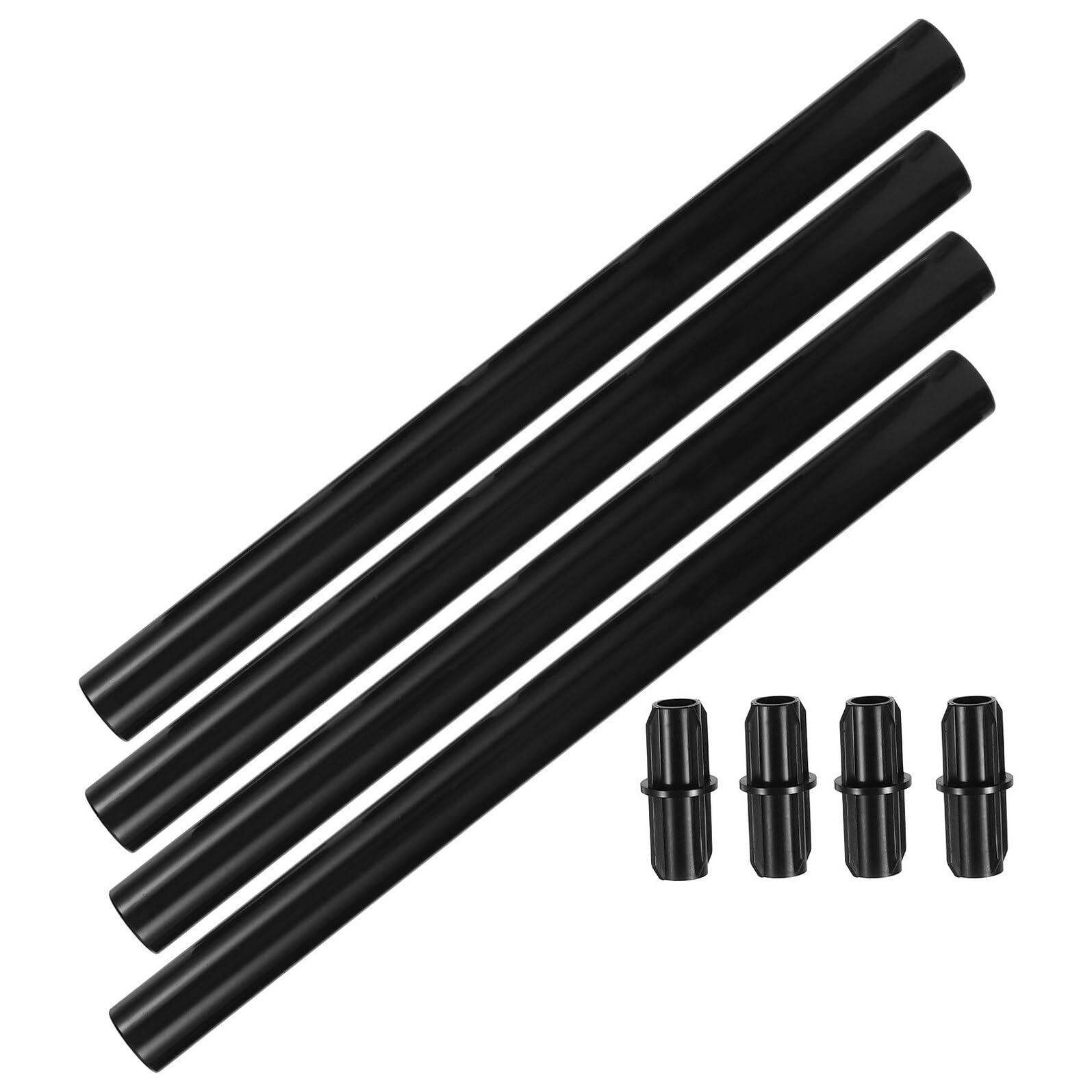 Yardenfun 4 Sets Solar Light Stakes Pole Replacement Reinforced Extension Rods and Connector Kit for Garden Lamp Ground Spike Rods Outdoor Landscape Lighting