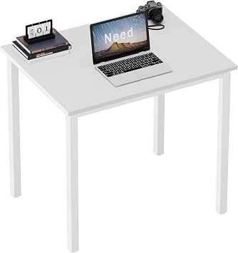 Need Small Computer Desk for Home&Office- 31.5 Length Small Writing Desk Gaming Desk Students Laptop Use, White Color Desktop & White Frame AC3DW8060