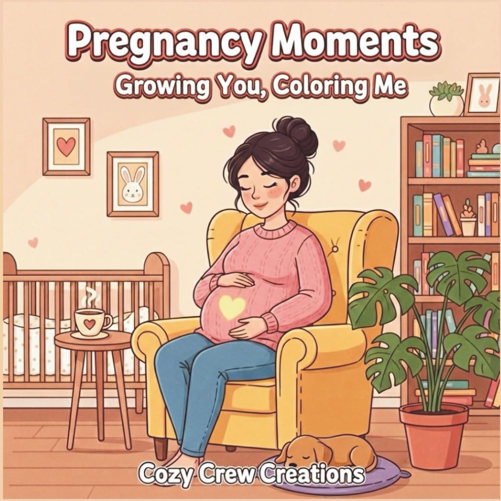 Pregnancy Moments Coloring Book: Growing You, Coloring Me: A Cute and Cozy Adult Coloring Book for Relaxation, Self Care, and Stress Relief – The Perfect Gift for Expecting Moms and the Mama to Be