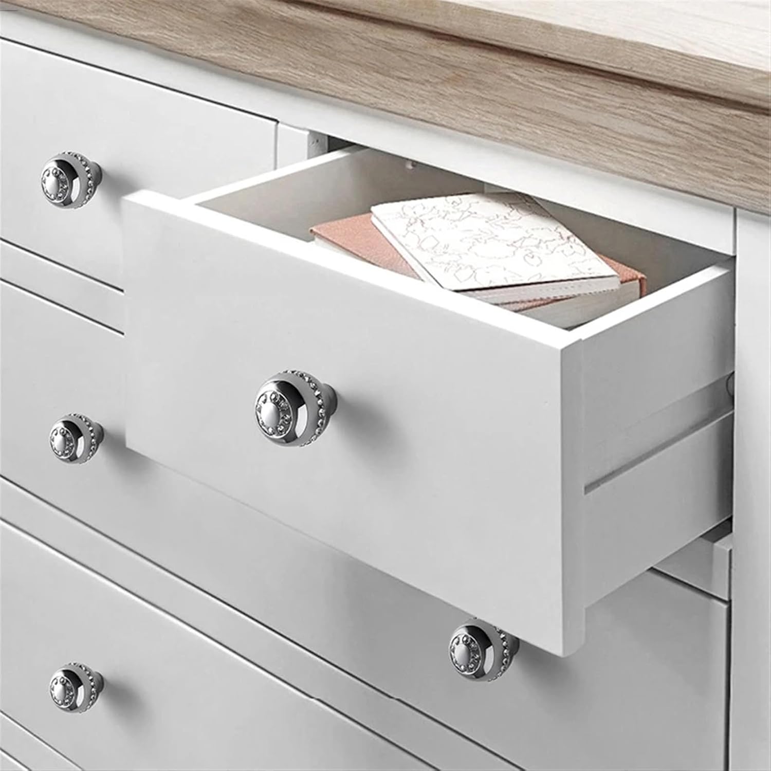 EVURU Ball Type Cabinet Handle Gold Wardrobe Door Knobs Diamond Pulls Knobs Single Hole Decor Furniture Hardware 1Pcs (Color : Chrome 96mm)