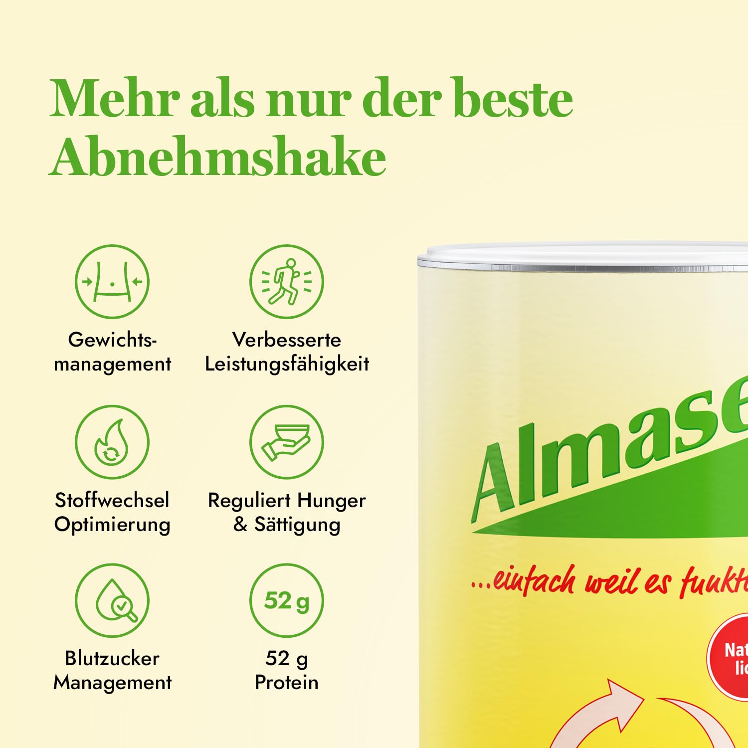 Almased Original Pulver für den Stoffwechsel – 3x 500g – Mahlzeitersatz für die Gewichtsreduktion – frei von künstlichen Zusätzen – vegetarisch und glutenfrei – 30 Portionen