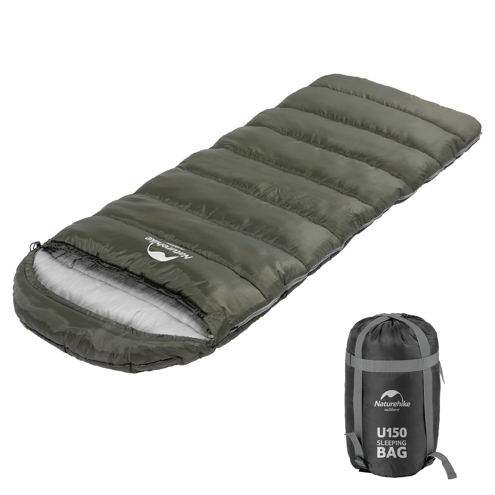 Naturehike Ultralichte zomerslaapzak, zacht comfort, reisslaapzak, waterdichte slaapzak voor kamperen, wandelen, zwart, 205 × 85 cm