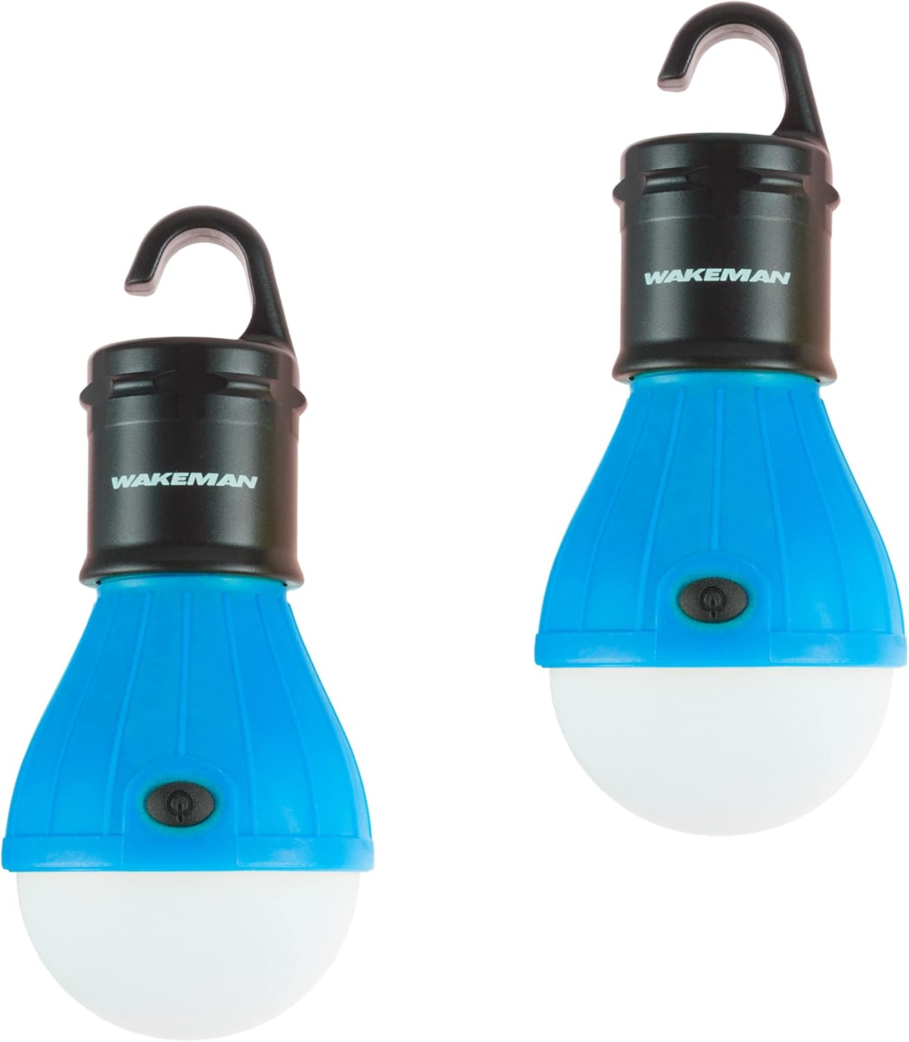 2-Pack of Portable LED Tent Light Bulbs - Indoor/Outdoor Hanging Lights with Three Settings - for Camping, Hiking, and Emergencies by Wakeman (Blue)