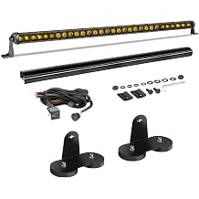 Amber LED Light Bar 40 Inch + Magnetic Base Mounting Brackets No Drilling or Cutting