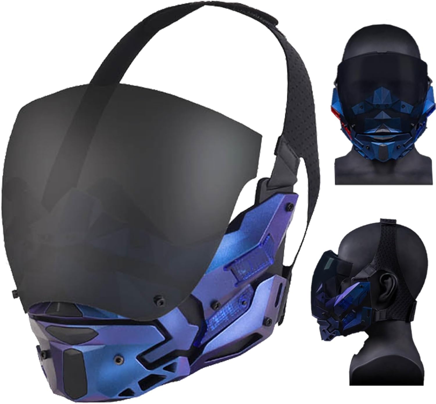 Airsoft Paintball Cyberpunk Mask - Anti-Fog Full Face, Halloween Cosplay/LARP Tech Accessory, Mechanical Anti-Fog Lens Tactical Mask for Gaming & Costumes