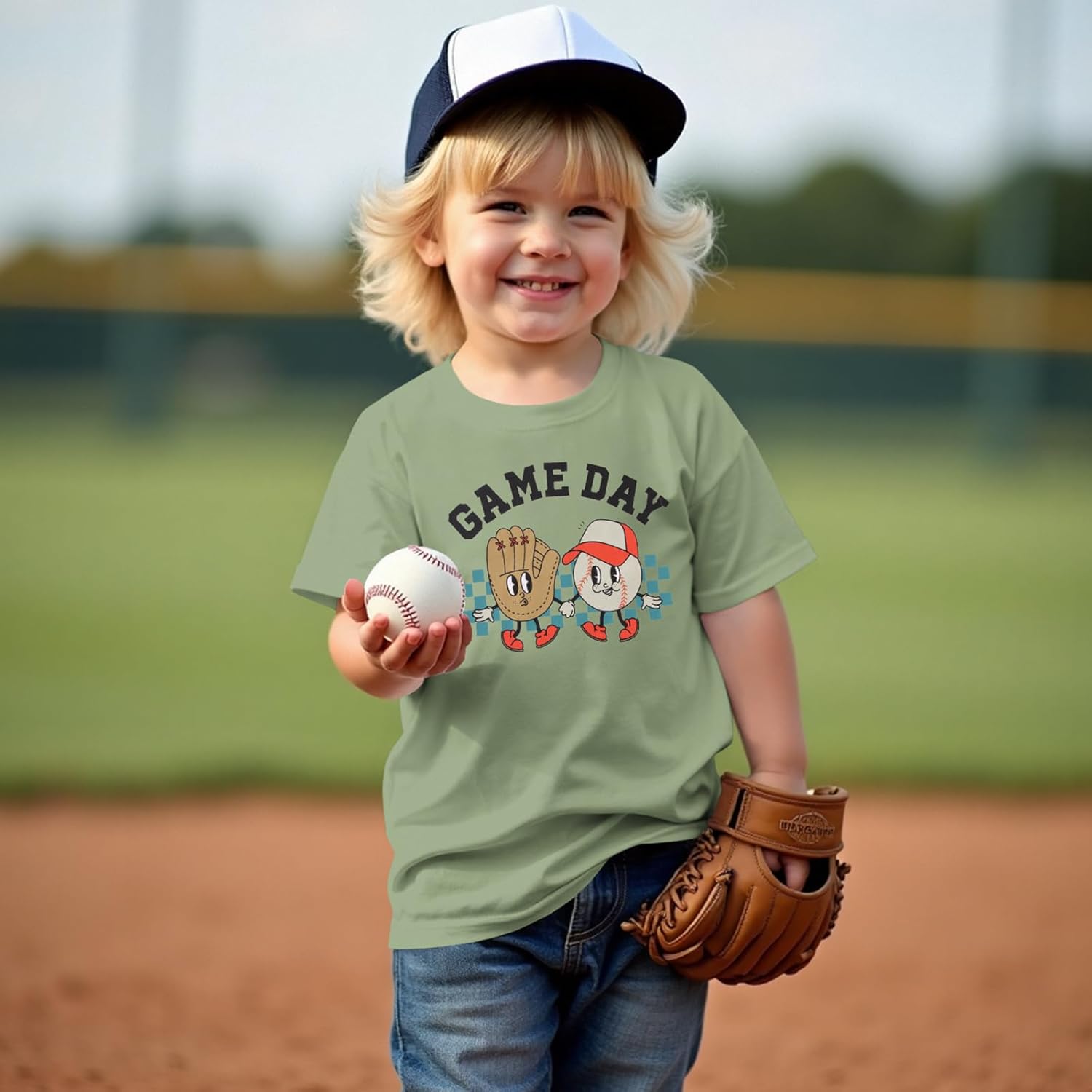 Baseball Shirts for Toddler Baby Boys Funny Game Day T-Shirt Kid Summer Baseball Lover Tees Outfit Short Sleeve Tops - Image 2