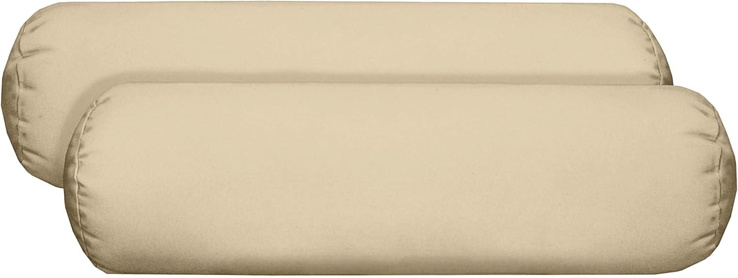 RSH DECOR: Neck Roll Bolster Pillows Set of 2 | 20” x 6 | Sunbrella Performance Fabric | Water and Fade-Resistant | Outdoor Support Pillows for Patio Furniture | Canvas Canvas