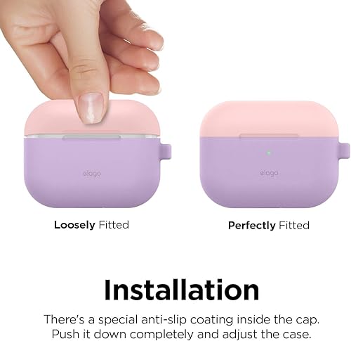 Miniatura 6 de elago Duo AirPods Pro - Funda con llavero diseñada para Apple AirPods Pro, 2 tapas + 1 cuerpo (LED frontal visible) rosa encantador, azul pastel +