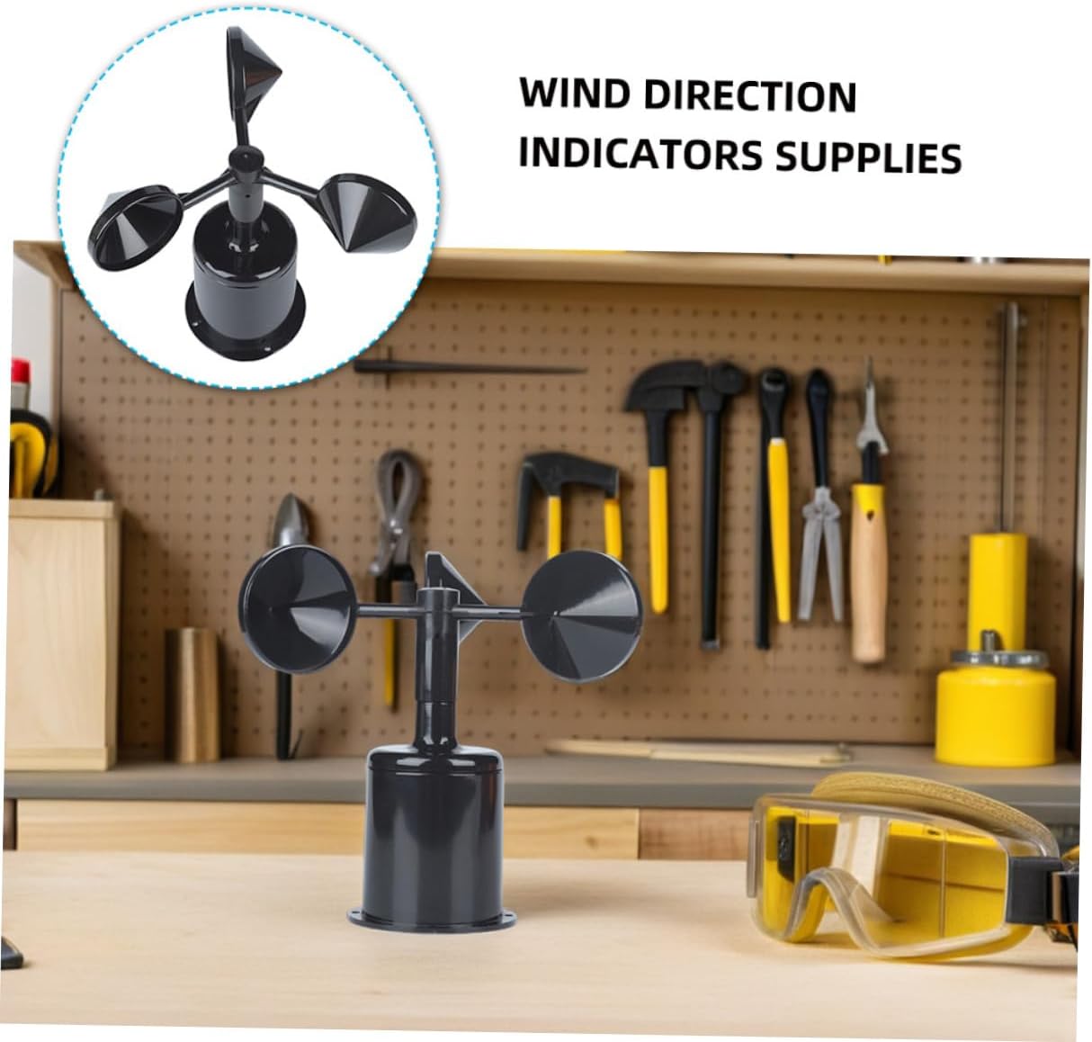 Anemometer Housing Abs Wind Speed Indicator Shell Replacement Part Wind Measure Device Case for Outdoor Weather Monitoring 4.72X4.72X4.72 Inches