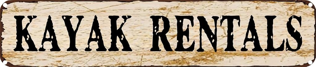 Vintage Tin Sign Retro Metal Wall Decor KAYAK RENTALS Rustic Aluminum Plaque for Home, Bar, Kitchen, Garage, Man Cave 16x6 inch