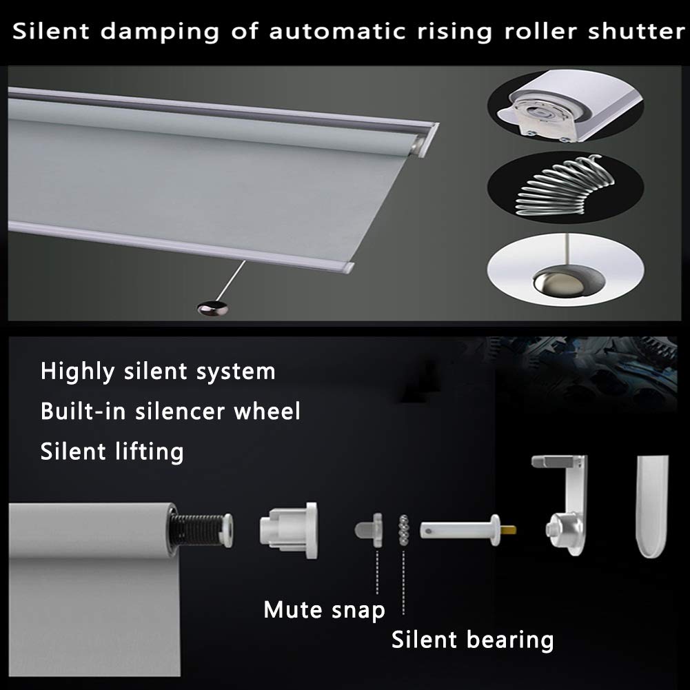 Store enrouleur occultant sans fil pour fenêtres; personnalisable automatique (laiton, 60 cm x 250 cm), idéal pour le bureau, la salle de bains et le balcon - Solution de blocage de la lumière et