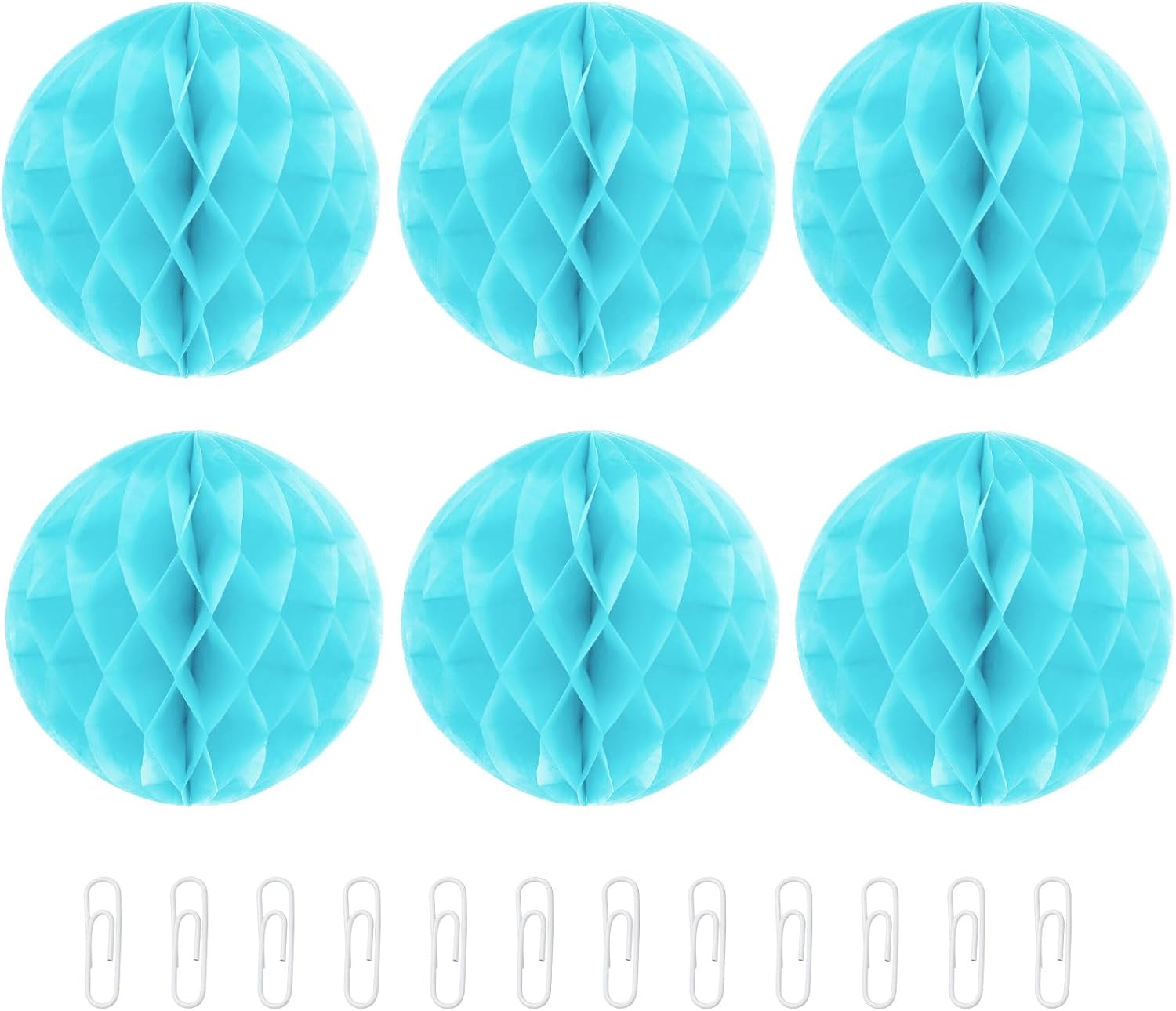 MECCANIXITY Paper Pom-Poms Flower Balls 6 Inch Paper Tissue Flower Balls for Party Flower Decoration Wedding Birthday Home Decoration Pack of 6,Light Blue