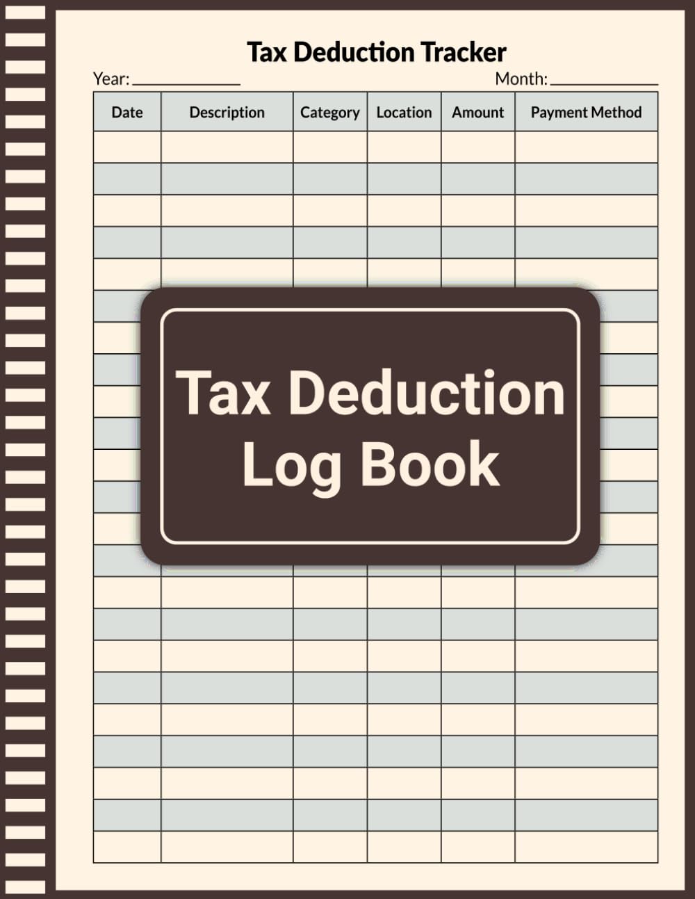 Tax Deduction Log Book Effective Tax Planning Journal, A