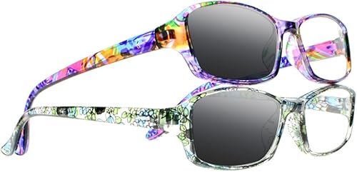 Miniatura 7 de Gafas de lectura fotocrómicas de transición cian arcoíris para mujer, lentes de sol