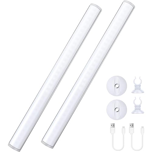 Benature LED Mirror Lights Portable Rechargeable Vanity Light 3 Brightness Touch Control Makeup Light for Bathroom Dressing Room 2 Packs