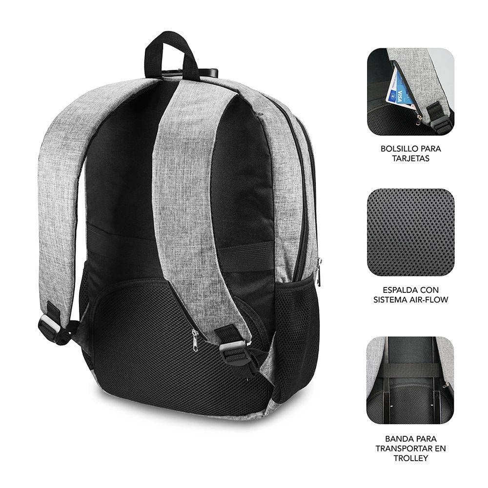 SUBBLIM Unisex SUB-BP-1UL0001 plecak na laptopa, Gris, duży