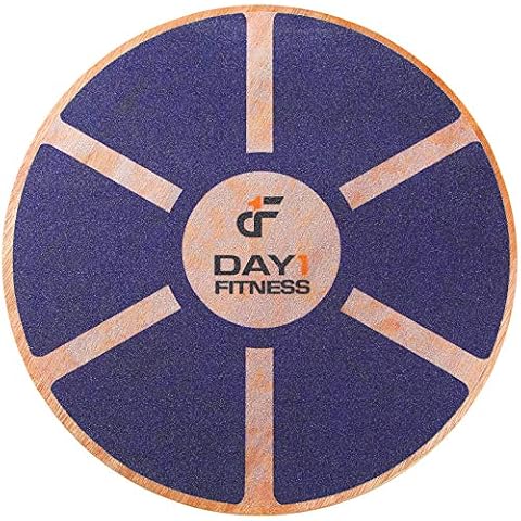 Day 1 Fitness Balance Board, 15.4” – NAVY - 360° Rotation, for Balance, Coordination, Posture - Large, Wooden Wobble Boards with 15° Tilting Angle for Workouts - Premium Core Trainer Equipment Cover