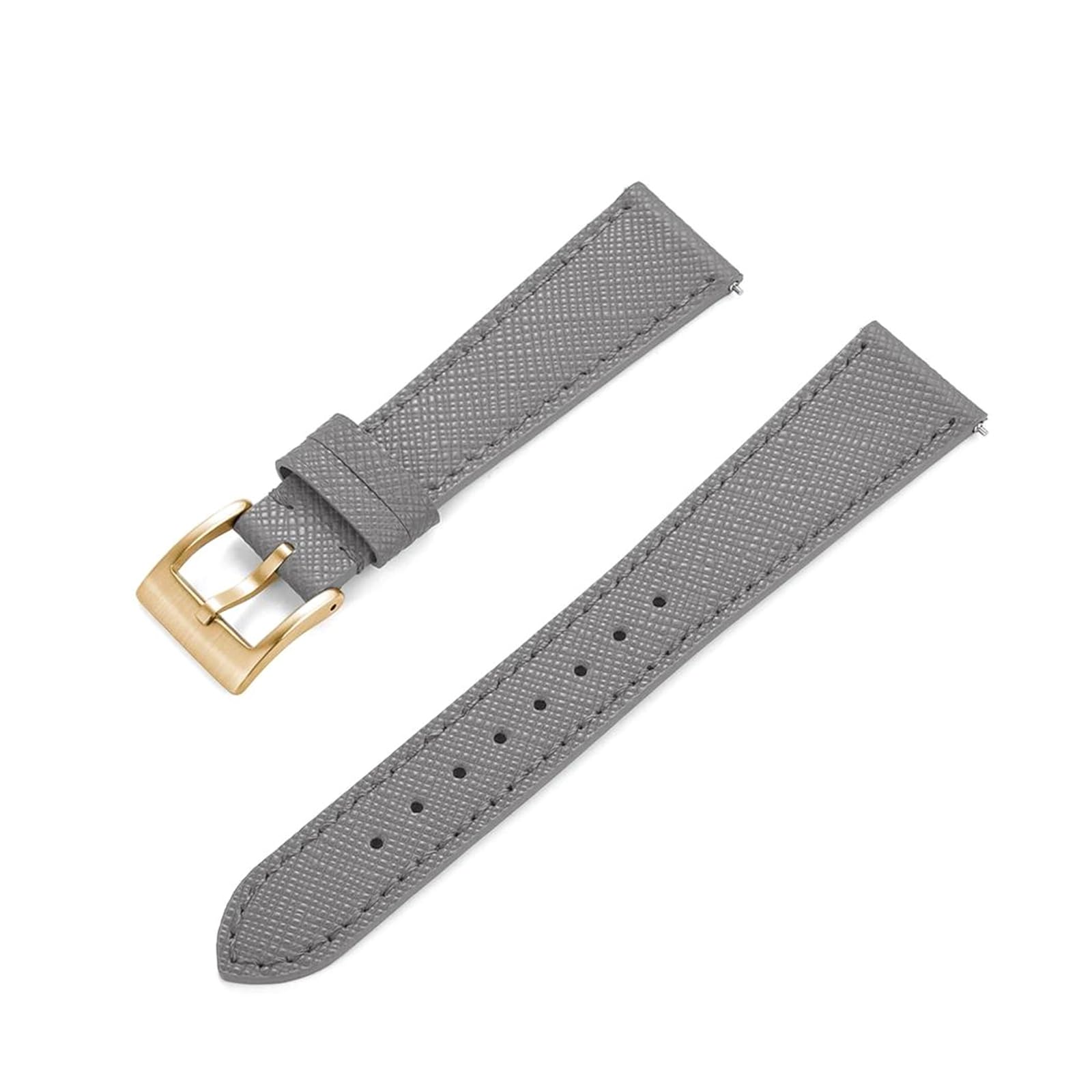 Correa de cuero de 20 mm gris-dorado para accesorios de repuesto de relojes 8