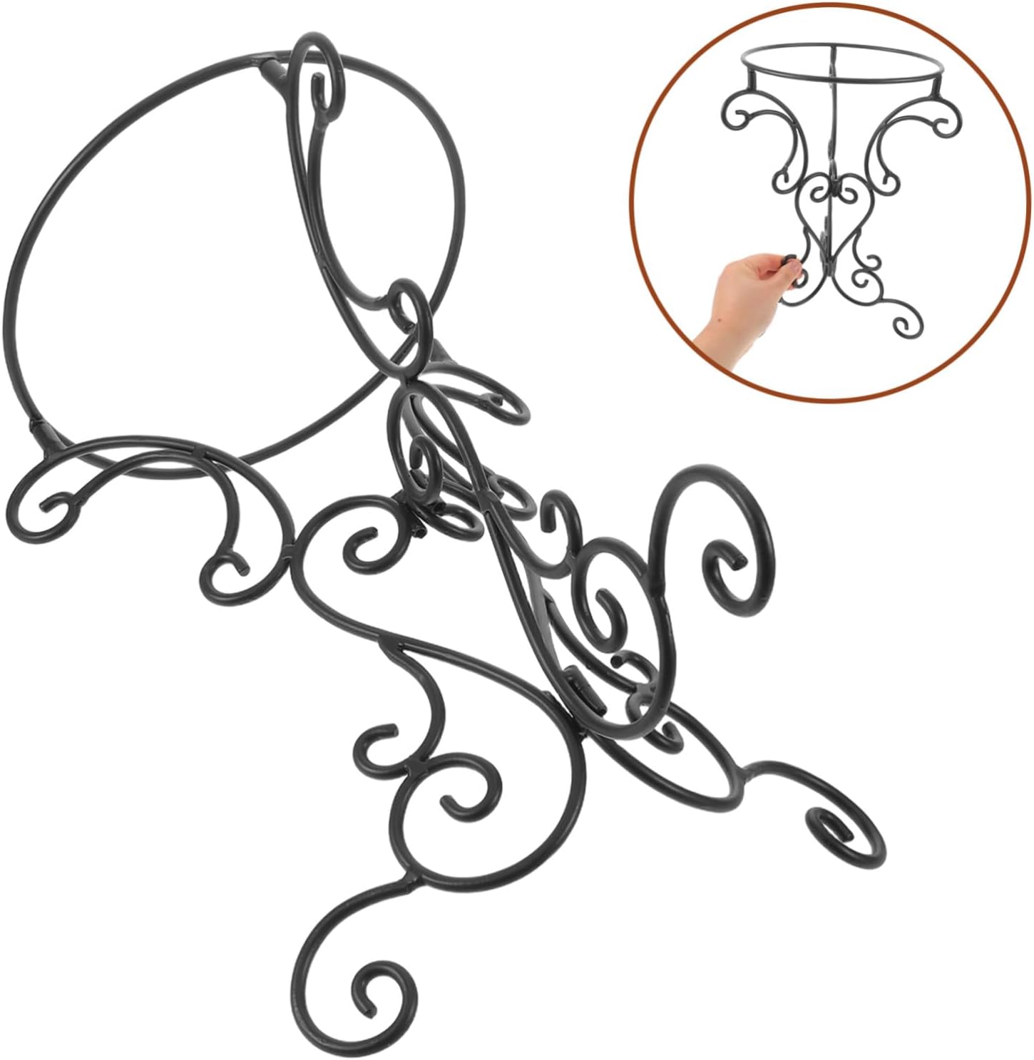 Gazing Globe Stand , and Wrought Iron . Bird Bath Pedestal Base for Elegant Artistic Sphere Display Holder with Easy Maintenance and Versatile Outdoor Functionality Outdoor Lawn