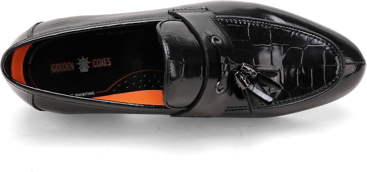 Men's Tassel Loafer, Classic Casual Dress Shoe, Black Smooth Leather Tassel Slip-on Penny Loafer for Mens - Image 4