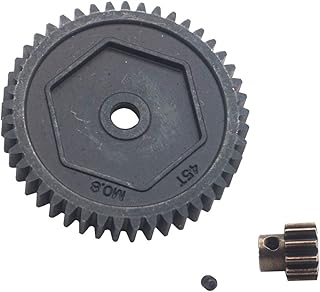ShareGoo Metal 45T Mod 0.8 Spur Gear & 32P 11T 3.175mm Motor Gear Pinion for Traxxas Rustler 4X4 TRX-4 TRX-6 RC Car