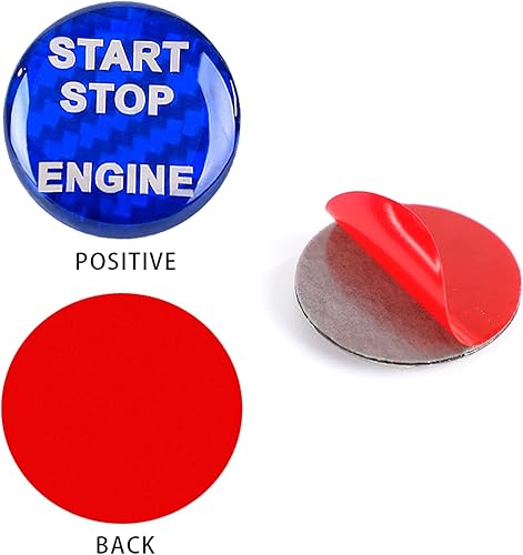 Miniatura 18 de QianBao Compatible con la cubierta del botón de arranque y parada, calcomanía de fibra de carbono para interruptor de encendido de arranque sin Negro